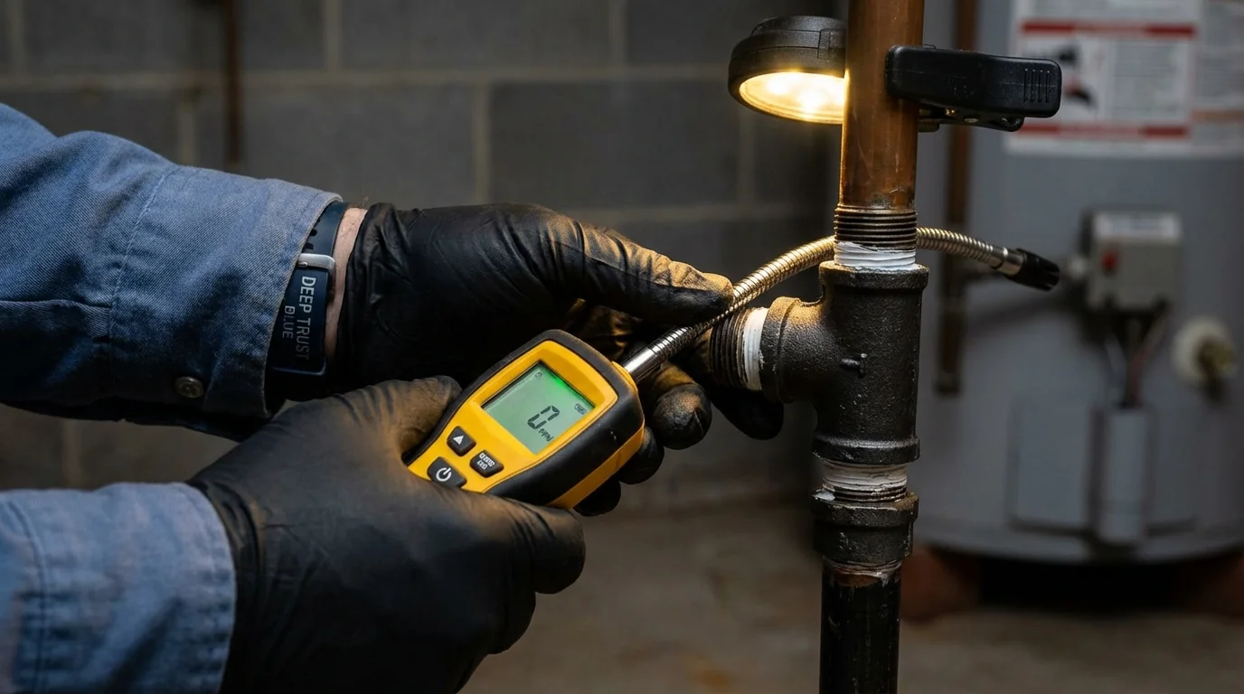 Gas leak detection with electronic sniffer by Johns Plumbing LLC in Pinson