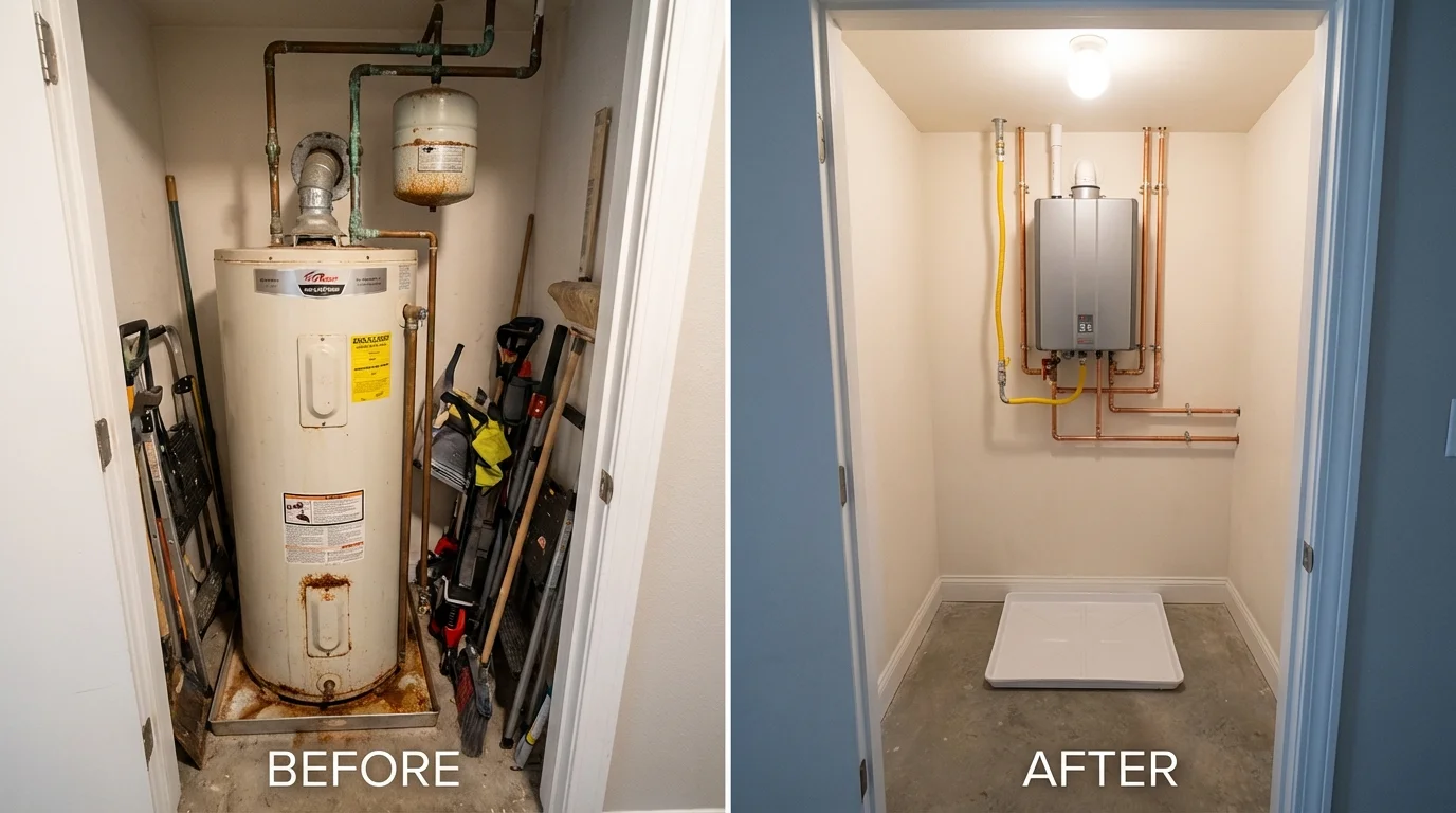 Tank water heater versus wall-mounted tankless unit comparison for Pinson, AL homeowners