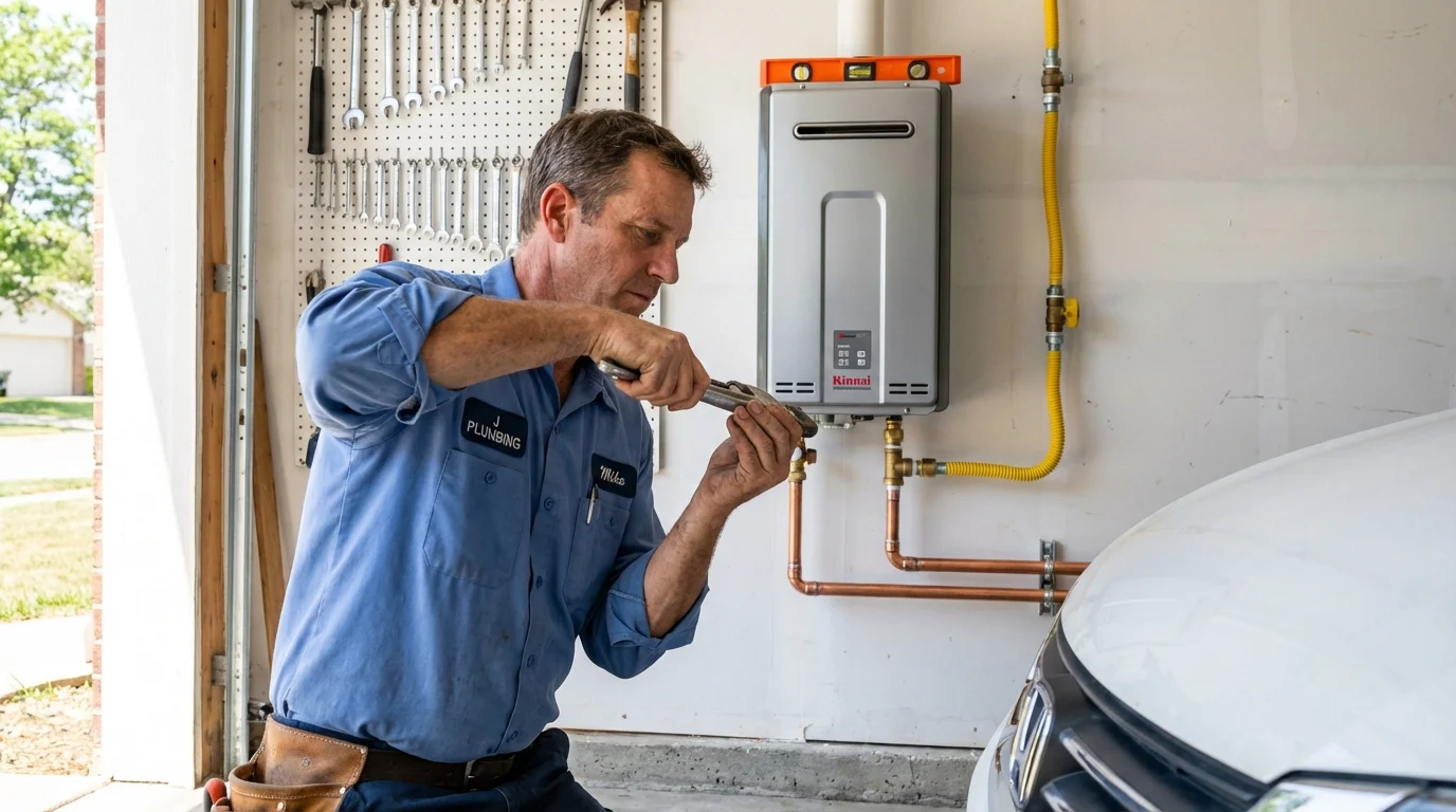 Tankless water heater installation by a Johns Plumbing LLC plumber in Pinson